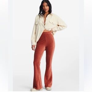 American Eagle Outfitters High Rise Soft Corduroy Flare Pants - Rust